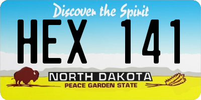 ND license plate HEX141