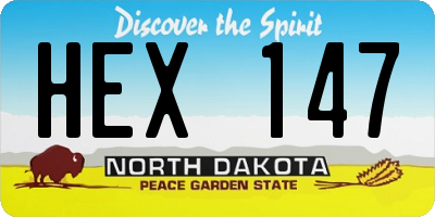 ND license plate HEX147