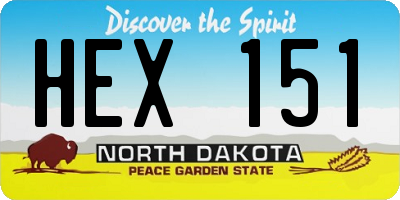 ND license plate HEX151