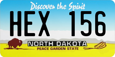 ND license plate HEX156