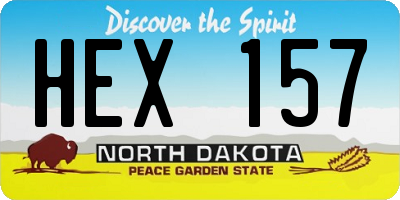 ND license plate HEX157