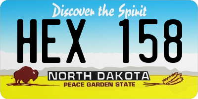 ND license plate HEX158