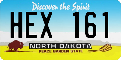 ND license plate HEX161