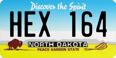 ND license plate HEX164
