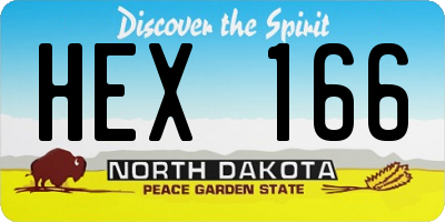 ND license plate HEX166