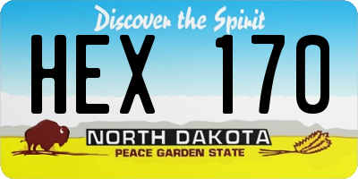 ND license plate HEX170