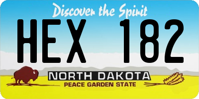 ND license plate HEX182