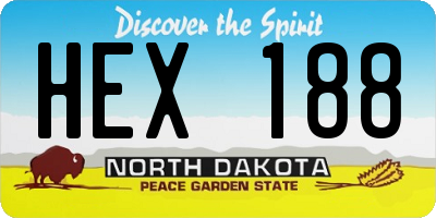 ND license plate HEX188