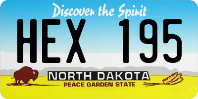 ND license plate HEX195