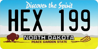 ND license plate HEX199