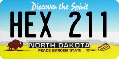 ND license plate HEX211