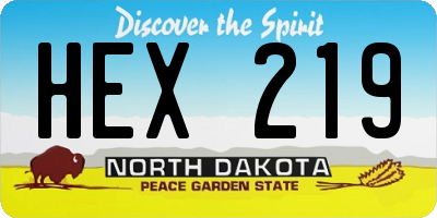 ND license plate HEX219