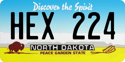 ND license plate HEX224