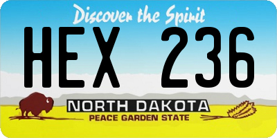 ND license plate HEX236