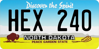 ND license plate HEX240