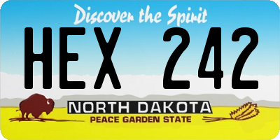 ND license plate HEX242
