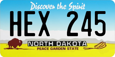 ND license plate HEX245