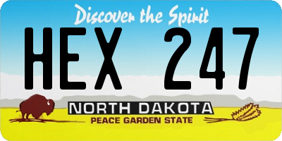 ND license plate HEX247