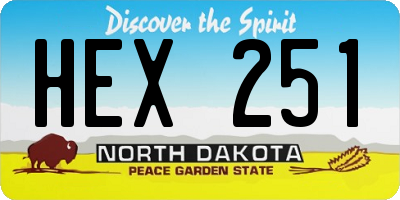 ND license plate HEX251