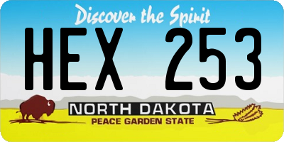 ND license plate HEX253