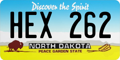 ND license plate HEX262