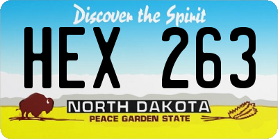 ND license plate HEX263
