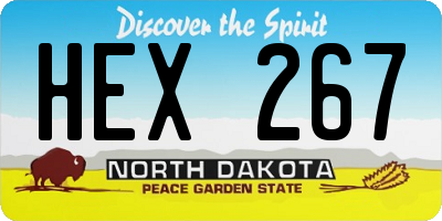 ND license plate HEX267