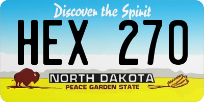 ND license plate HEX270