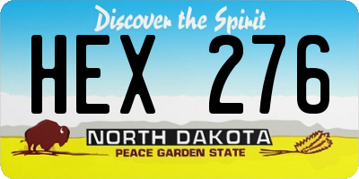 ND license plate HEX276