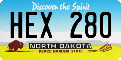 ND license plate HEX280