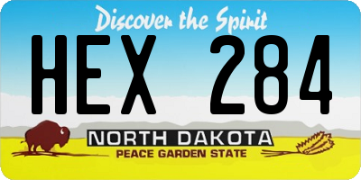 ND license plate HEX284