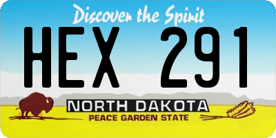 ND license plate HEX291