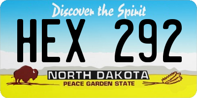ND license plate HEX292