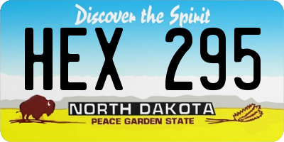 ND license plate HEX295