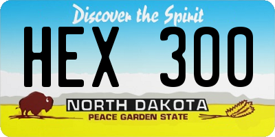 ND license plate HEX300