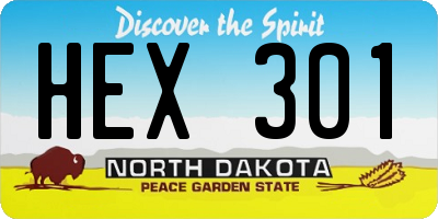 ND license plate HEX301