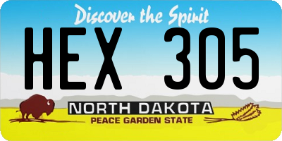 ND license plate HEX305