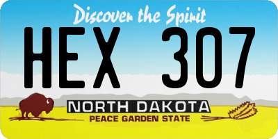 ND license plate HEX307