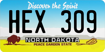 ND license plate HEX309