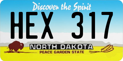 ND license plate HEX317
