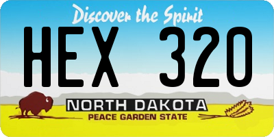 ND license plate HEX320