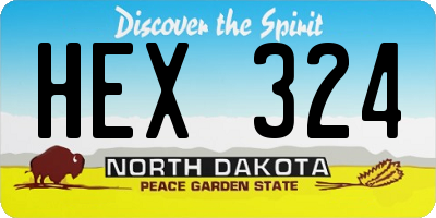 ND license plate HEX324