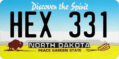ND license plate HEX331