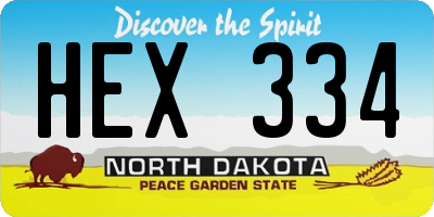 ND license plate HEX334