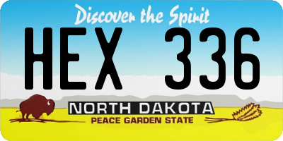 ND license plate HEX336
