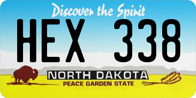 ND license plate HEX338