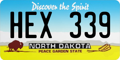 ND license plate HEX339