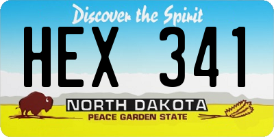ND license plate HEX341