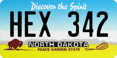 ND license plate HEX342