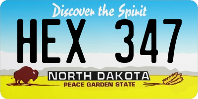 ND license plate HEX347